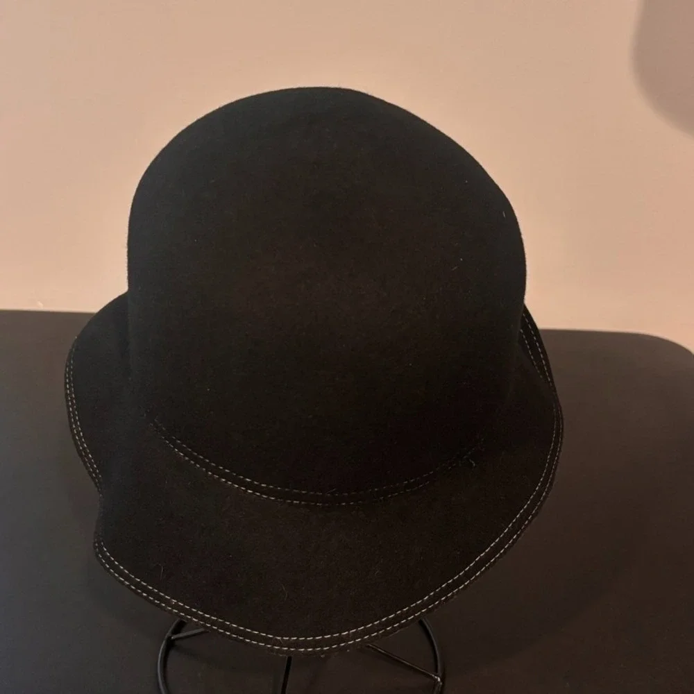 Eric Javits Womens Black Wool Bow Retro Water Repellent Hat USA Classic - Picture 6 of 8